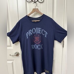 Project Rock Under Armour Blue Short Sleeve Tee sz L Casual Comfort